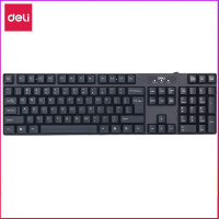 得力(deli) 高键帽键盘 USB键盘 游戏键盘 防水薄款静音 2168黑色