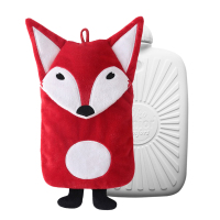 德国Hugo Frosch暖蛙注水热水袋暖手宝保暖防爆中号0.8L生物基材质可爱小动物系列红色狐狸