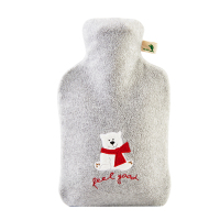 德国Hugo Frosch暖蛙注水热水袋暖手宝保暖防爆大号1.8LPVC材质舒心经典系列灰色小熊