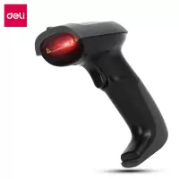 得力 14880/一维码扫描枪扫码枪商品条码枪 有线USB即插即用 (黑色)