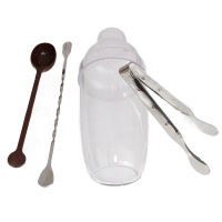 摇酒器调酒壶PC树脂雪克杯调酒器奶茶壶摇摇杯雪克壶套装 350毫升五件套