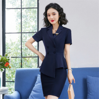 森团职业黑短袖外套+黑短裙