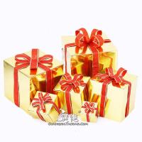 圣诞节橱窗礼盒 礼盒堆头礼品盒装饰 五件套 蓝色（一套装）