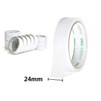 得力(deli) 30403 高粘性棉纸双面胶带 24mm*10y(9.1m/卷) 12卷袋装