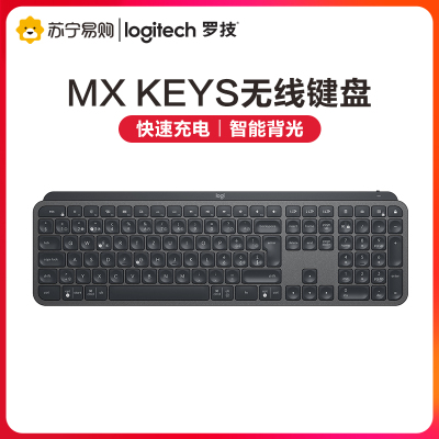 罗技(Logitech)MX KEYS无线蓝牙键盘可充电背光家用便携商务办公跨屏薄款高端鼠标