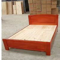 企采严选企业定制 单人实木床 1m*2m 床屉分两节1m*1m 2个床屉 纯进口章子松木红胡桃色烤漆工艺