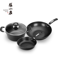 张小泉 C35260100 锦厨系列精铁锅具三件套 炒锅32cm+煎锅22cm+汤锅22cm 套装