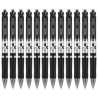 得力(deli)S01中性笔0.5MM弹簧头签字笔(黑)