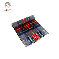 aurora奥罗拉 红绿格子羊绒围巾 山羊绒柔软亲肤保暖 经典男女通用款式 秋冬圣诞 送礼温暖佳品