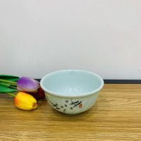 A8密胺仿瓷餐具玉色梅花中式饭碗