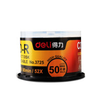 得力(deli)3725 CD-R 可记录式CD光盘 CD刻录盘 50片/筒(QH)