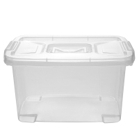 美丽雅 收纳整理箱 居家卧室衣柜 大件衣服杯子收纳盒 魅惑手提收纳箱8.88L 透明3个入