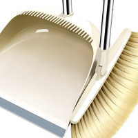 梳齿款防风扫把簸箕套装 不锈钢杆可旋转扫帚扫地搓斗畚箕组合两件套