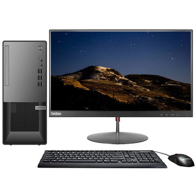 联想(Lenovo)扬天T4900k 商用家用台式机电脑整机 27英寸屏 定制(十代I3-10100 8GB 1TB+128GB 集显 无光驱)