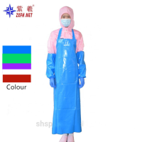 紫羲 防污皮围裙 PVC围裙 白色/蓝色