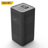 得力(deli) 高压车载充气泵预设胎压金属双缸便携式电动打气泵打气筒黑pro专业款 12V带灯