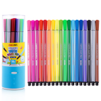得力 7066 可洗水彩笔 学生绘画画笔 18色/筒 包装颜色随机