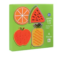 企购优品 木制卡通动物水果穿线板 4片装