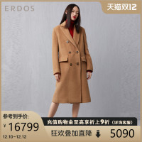 ERDOS 西装领直筒双排扣女士大衣外套宽松舒适