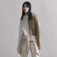 ERDOS 20秋冬 半高领绞花女针织衫羊绒衫