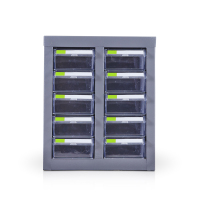 震海 10抽零件柜蓝色抽屉五金配件收纳柜零配件收纳柜螺丝元件盒螺丝柜样品物料柜抽屉零件柜