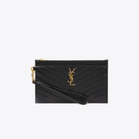 SAINT LAURENT PARIS 圣罗兰 2020秋冬新品 女士牛皮颗粒logo手拿包 636313BOW01