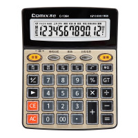 齐心(COMIX) C-1364 会计办公语音计算器 大按键大屏幕计算器 混色 单台价格