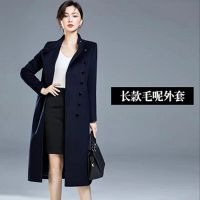 大衣藏青色长款加厚M码