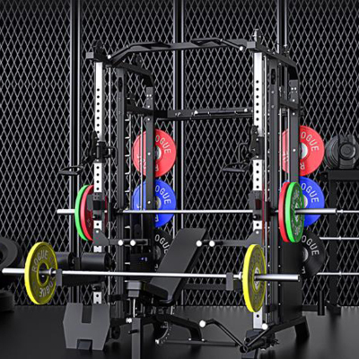 速新综合训练器械 龙门架 深蹲架 多功能商用套装 史密斯+奥杆+155kgCPU杠铃片 tezewa-1