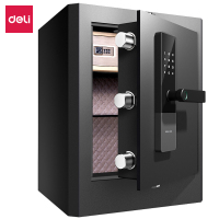 得力 4100 指纹+密码双重电子防盗保险箱(黑色)