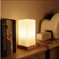 IDERAN 原木-密封款 3W LED 暖光小夜灯创意实木玻璃餐厅书桌温馨调光小夜灯床头灯
