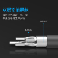 超六类网线双屏蔽 抗干扰降衰减 支持万兆设备 家装布线CAT6网线 灰色 100米