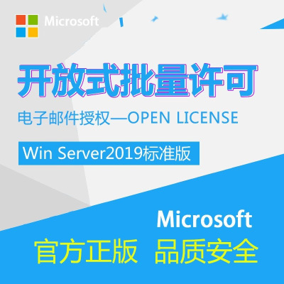 微软(Microsoft)Windows Server 2019 标准版开放式授权(含1个客户端)