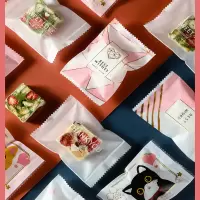 劣狐狐雪花酥包装袋约100个 原创包装纸 曲奇饼干奶枣透明机封袋手工牛轧糖自封袋糖果纸 B款表情包