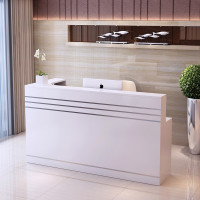 转角收银台公司前台桌柜服装店吧台理发店酒店美容院饭店接待台 白色 220长*80宽*110高