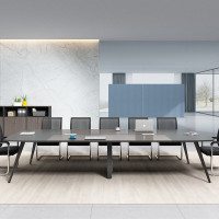 会议桌办公家具大型会议桌长桌现代简约办公桌长方形板式会议室桌椅组合长条桌洽谈桌 3.5*1.4米会议桌