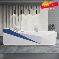 公司前台创意烤漆简约办公前台桌接待台服务台收银台吧台 2.0米配一抽屉一键盘