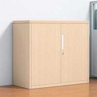 文件柜矮柜铁皮柜办公室资料柜财务柜档案钢制办公柜木纹转印浅枫木色铁对开800高