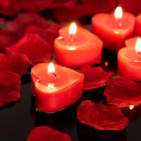 FOOJO 心形蜡烛套装 生日浪漫求婚布置表白婚庆蜡烛 红色10只