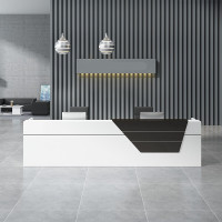 前台接待台收银台简约现代公司接待台迎宾台服务台公司吧台 1.8米*0.6米(含1个活动柜)