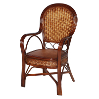 中意家具藤椅单人靠背椅家用藤条手工天然藤椅编织真藤办公藤椅子老式