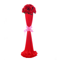 繁花若素 婚庆路引花柱 装饰道具开业迎宾花柱 全大红色