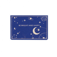 星球蓝色极夜烫金贺卡 祝福感恩贺卡 10张装