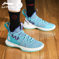 李宁(LI-NING)篮球鞋 男鞋 专业实战球鞋 标准黑/海豚蓝