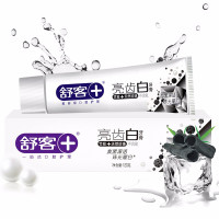 舒克竹炭天然珍珠成人牙膏亮白清爽薄荷牙膏 清新柠檬亮齿白120g防蛀不含氟口气清新去黄烟渍去渍 亮齿白竹炭3支