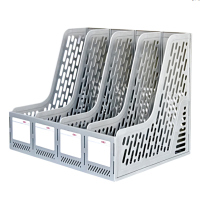 得力9846四联文件框文件栏文件架资料篮资料框文件夹灰色