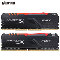 金士顿(Kingston) DDR4 3200 32GB(16G×2) 台式机内存条 RGB灯条 Fury雷电系列