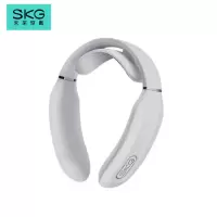 SKG 颈椎按摩器 时尚颈椎按摩仪 肩颈按摩器 颈椎经络电脉冲护颈仪 K3浅灰色 新老包装随机发送 王一博代言