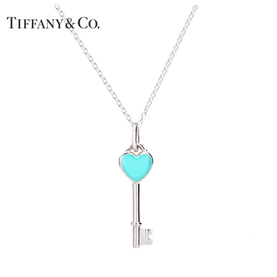 蒂芙尼Keys系列:Tiffany 925银蓝色珐琅钥匙吊坠