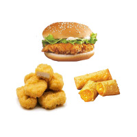 麦辣鸡腿堡+鸡块+派